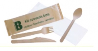 Kit couverts en bois jetables