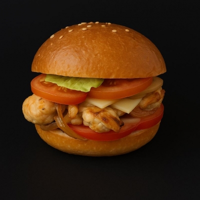 Burger poulet rôti oriental