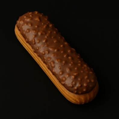 Eclair rocher praliné noir